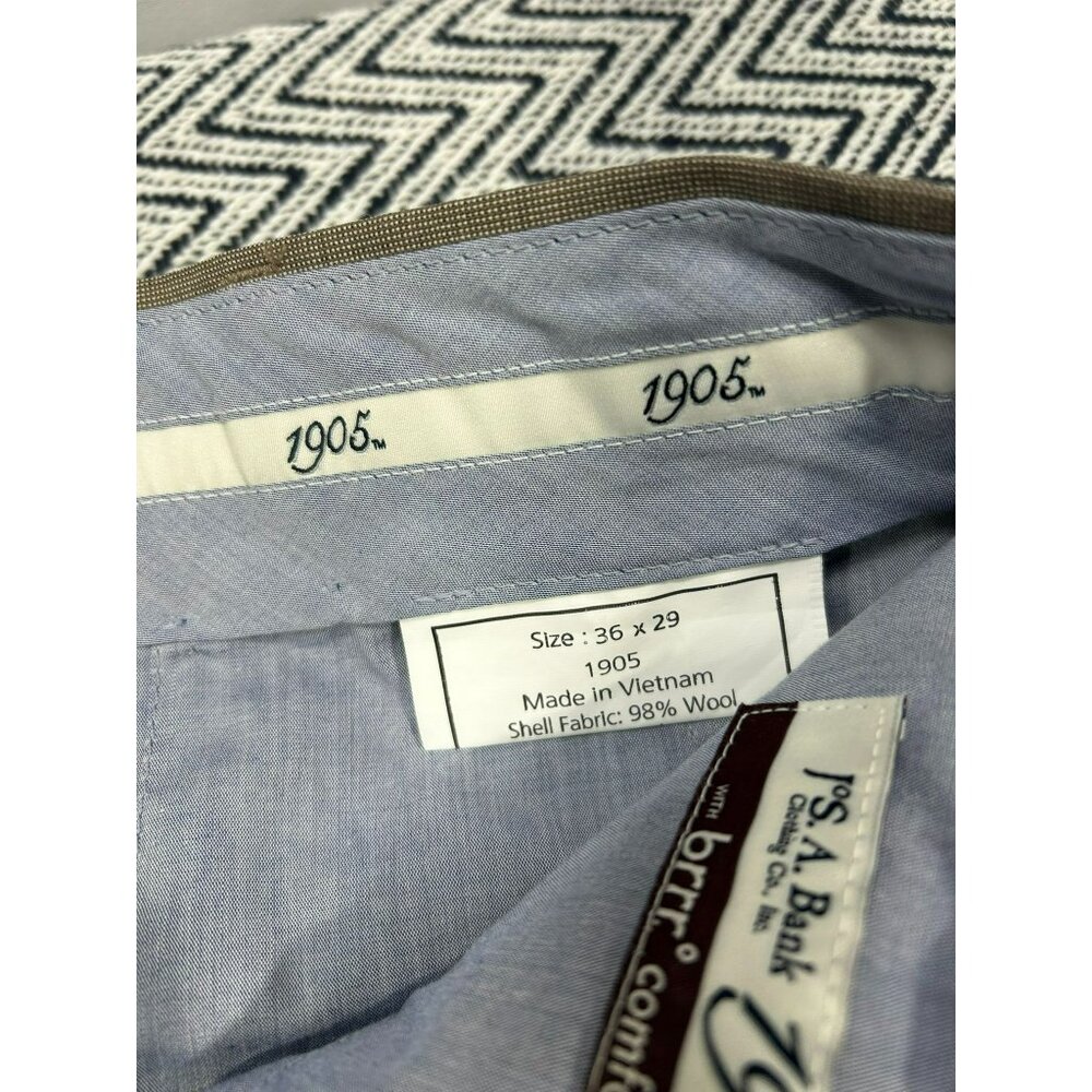 Jos A. Bank 1905 Collection Mens Wool Dress Pants Brown Size 36x29 Flat Front - Picture 4 of 6